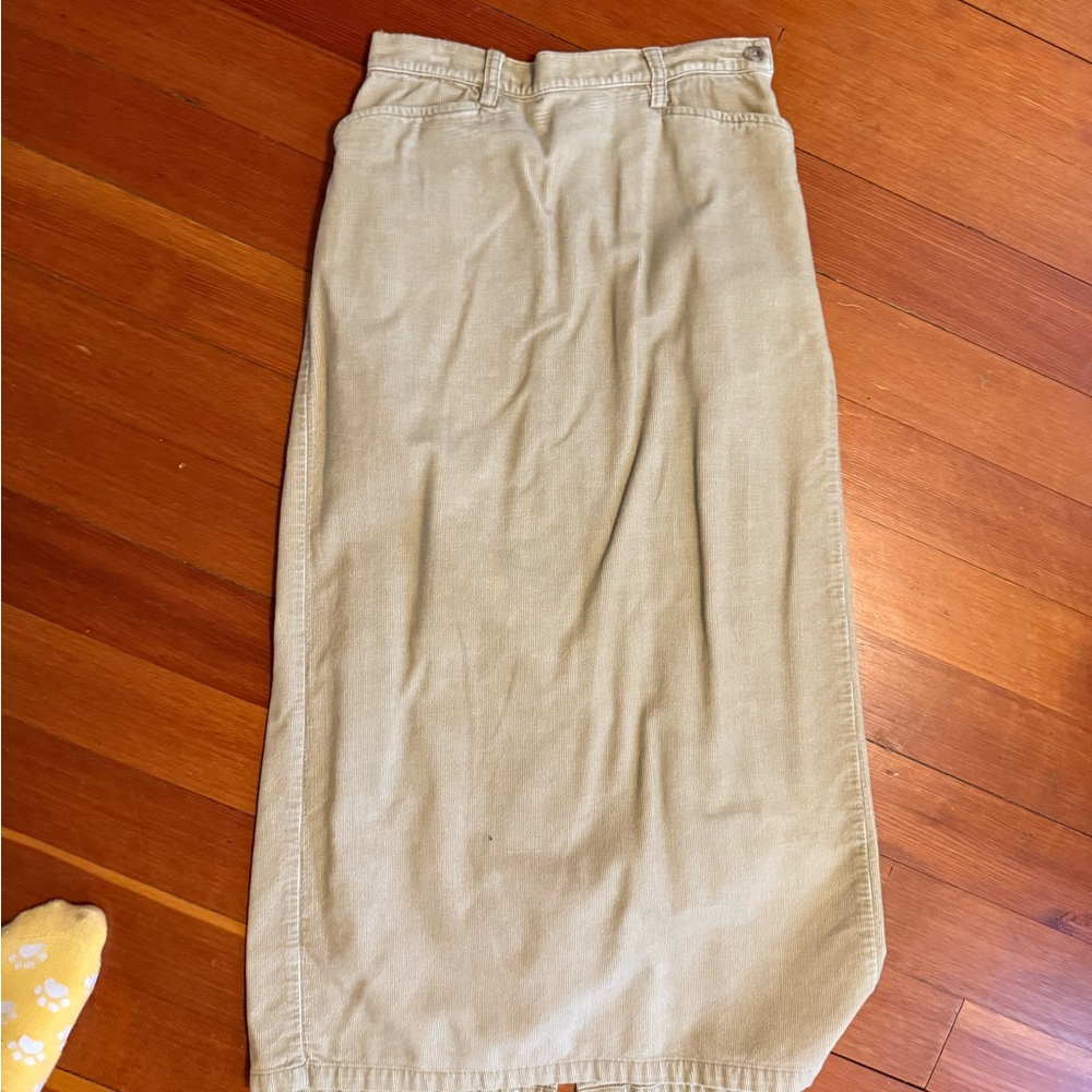 Vintage Eddie Bauer 90s 100% cotton maxi skirt | Y2K utility skirt khaki core
